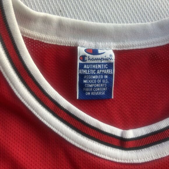 Scottie Pippen #33 Chicago Bulls Red Champion Jersey Vintage Adult Size 44 NBA - Picture 4 of 6